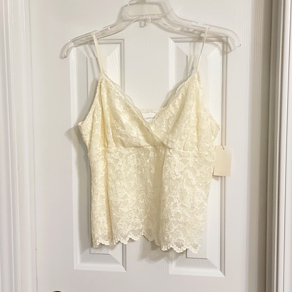 NWT Worthington Lace Tank top. Color Ivory. Size Large